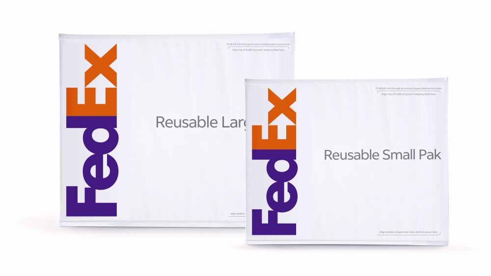 FedEx Express Small and Large Pak made from polyethylene