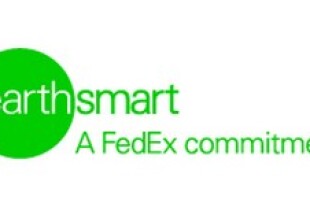 EarthSmart, a FedEx commitment one color positive green