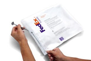 FedEx Pak made from polyethylene Canada Back Pull Tab