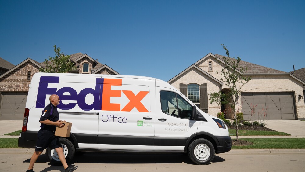 FedEx SameDay® City  Ford E-Transit Electric Vehicle