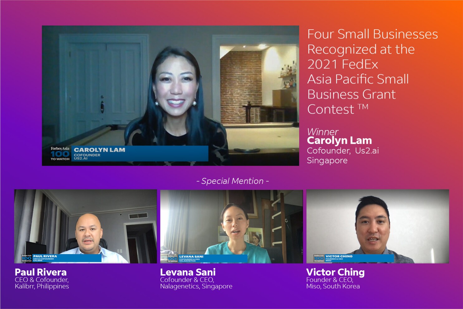 Four Small Businesses Recognized at the 2021 FedEx Asia Pacific